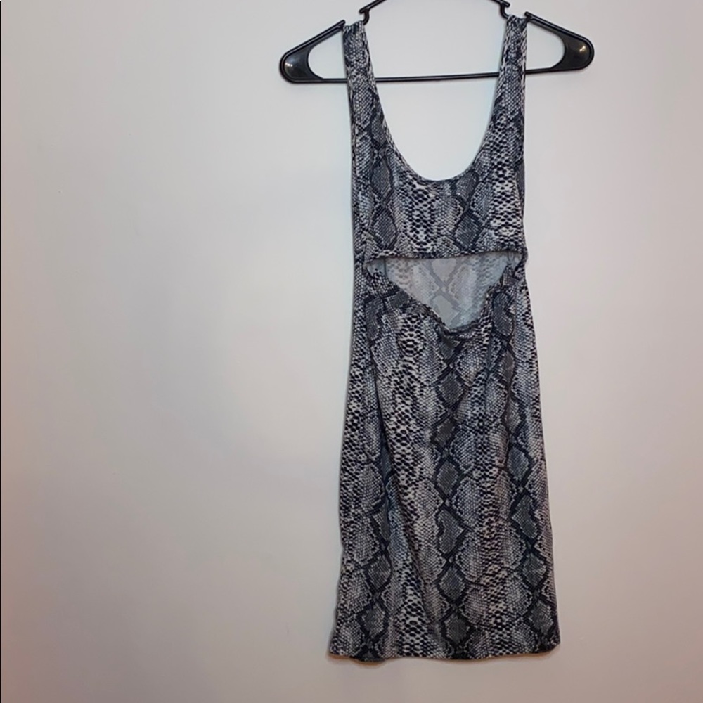 Snakeskin print cut out dress